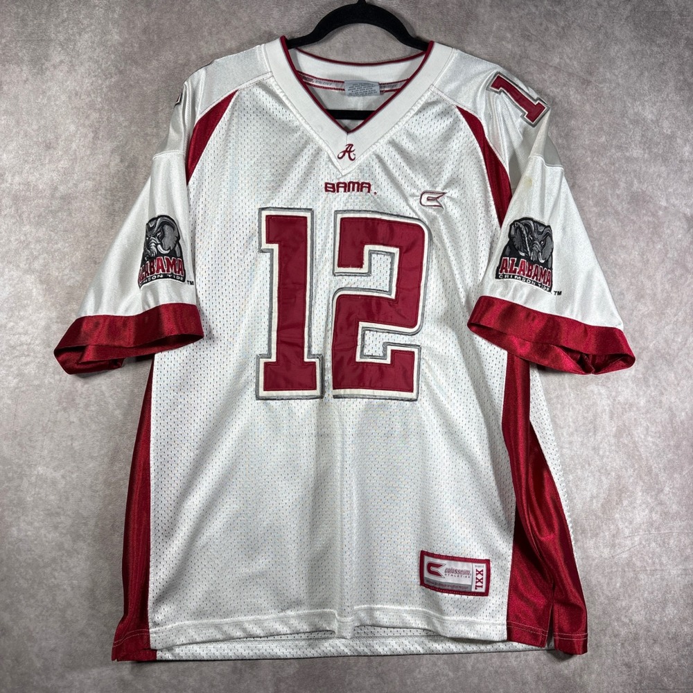 Colosseum Alabama Football Jersey Mens L White Crimson Tide 12 Namath Mesh $45
